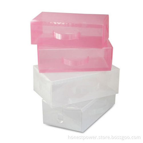 Clear Shoe Boxes with Plastic Handle and 0.8mm Thickness, Made of PP, Strong/Durable